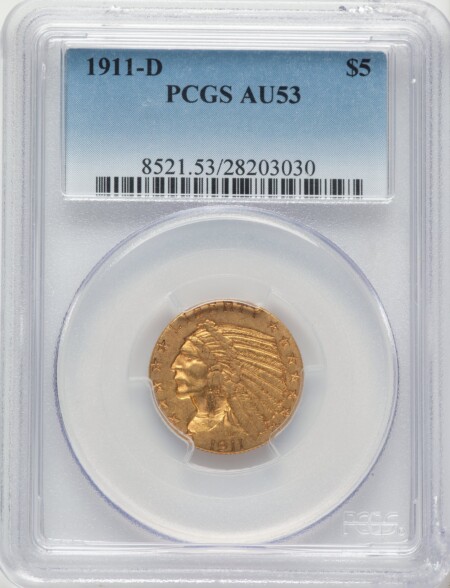 1911-D $5 53 PCGS