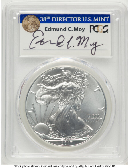 2017 Silver Eagle FS Ed Moy 225th Anniversary 70 PCGS