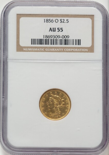 1856-O $2 1/2 55 NGC