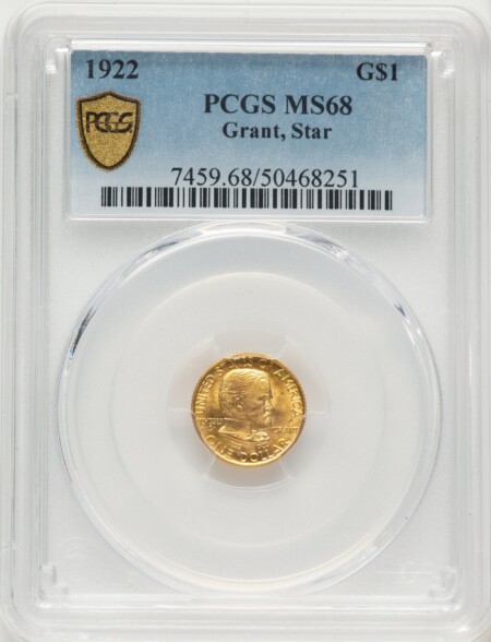 1922 G$1 Grant, With Star PCGS Secure 68 PCGS