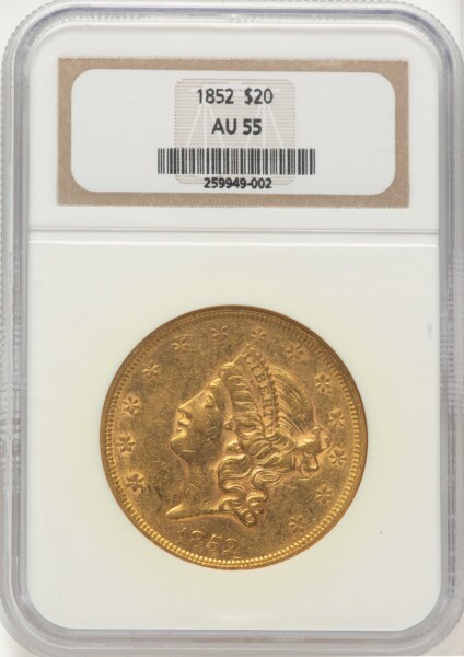 1852 $20 55 NGC