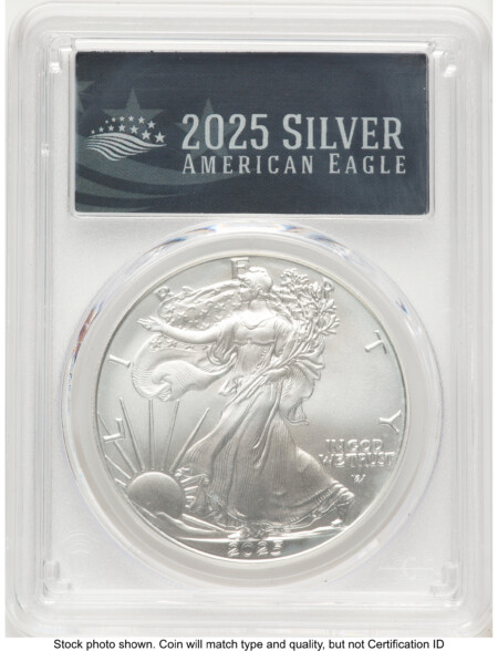 2025-(W) Silver Eagle FDI 2025 Silver American Eagle Label 70 PCGS