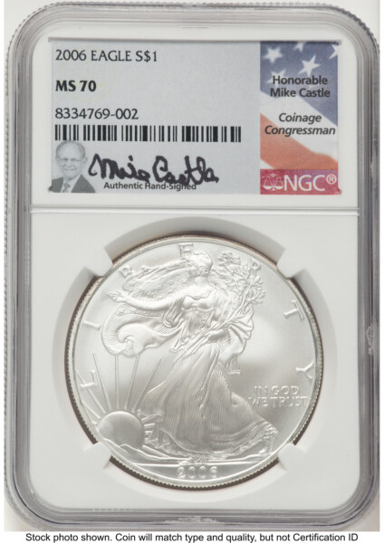 2006 Silver Eagle Mike Castle 70 NGC