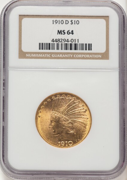 1910-D $10 64 NGC