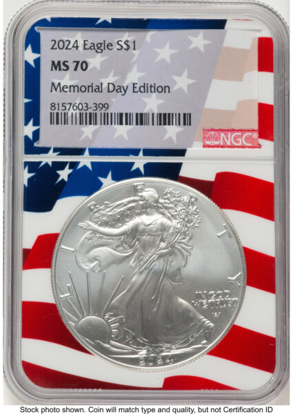 2024 Silver Eagle Flag Core Memorial Day Edition 70 NGC