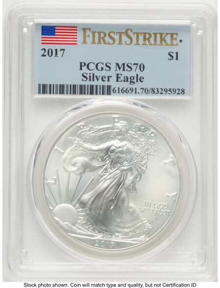 2017 Silver Eagle FS Flag 70 PCGS
