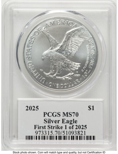 2025 Silver Eagle FS John Dannreuther 1 of 2025 70 PCGS