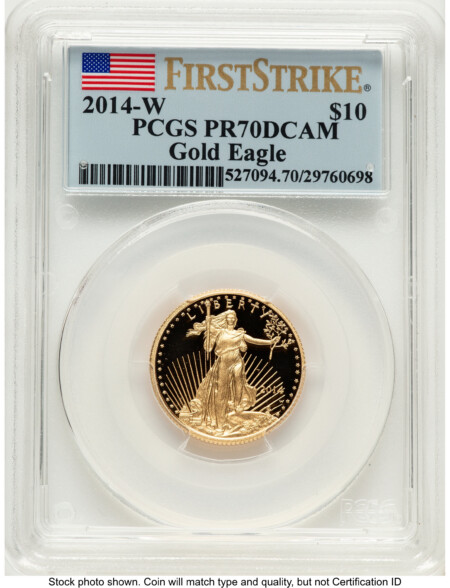 2014-W Proof Gold Eagle 1/4 oz FS Flag 70 PCGS