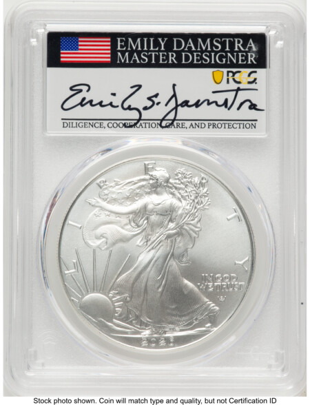 2026 Silver Eagle FDI Emily Damstra 70 PCGS