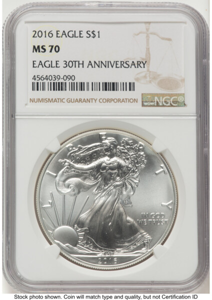 2016 Silver Eagle Brown Label 70 NGC