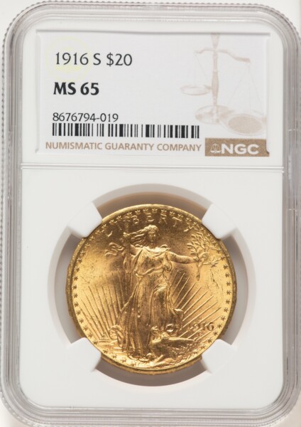 1916-S $20 65 NGC