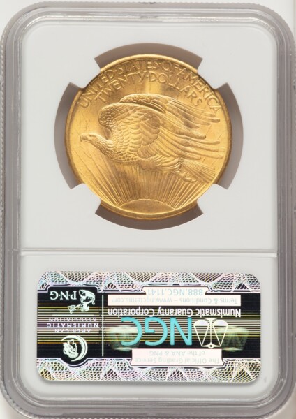 1908 $20 NO MOTTO NGC Plus 66 NGC