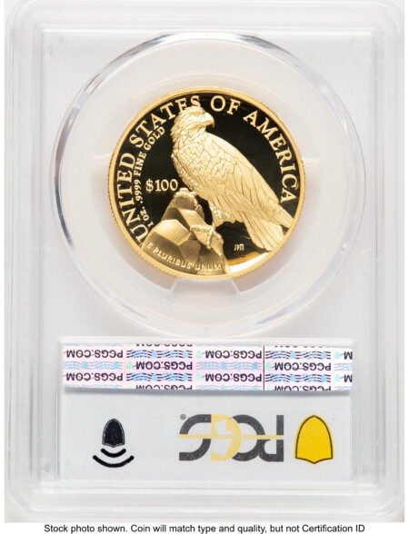 2023-W G$100 American Liberty High Relief, DC Blue Gradient 70 PCGS