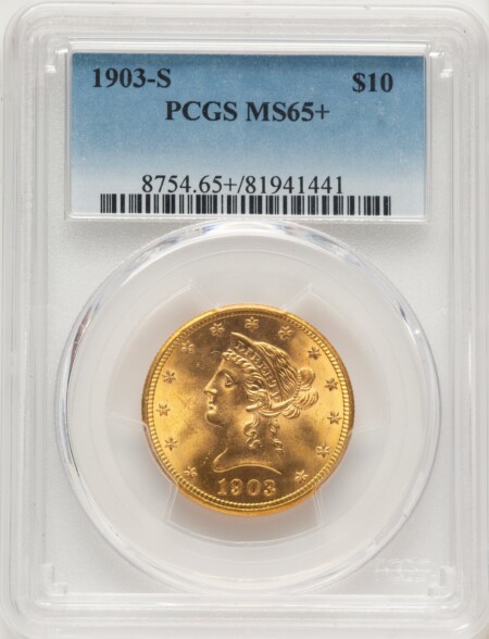 1903-S $10 PCGS Plus 65 PCGS