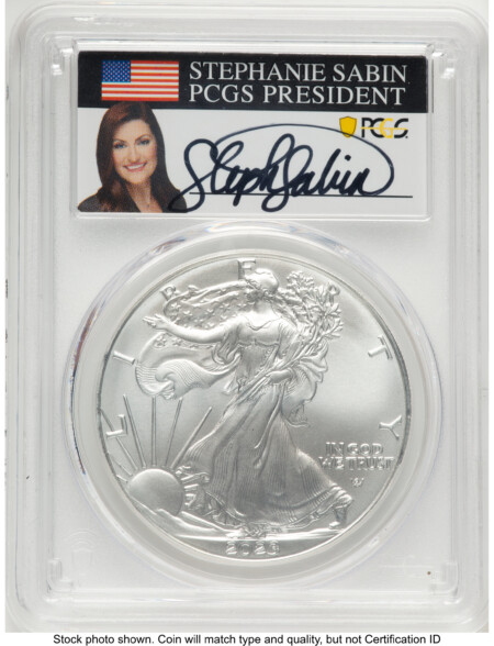 2023 Silver Eagle FDI Stephanie Sabin 70 PCGS