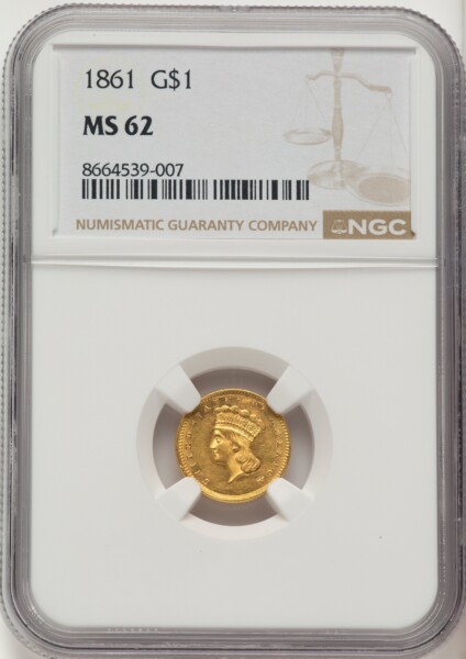 1861 G$1 62 NGC