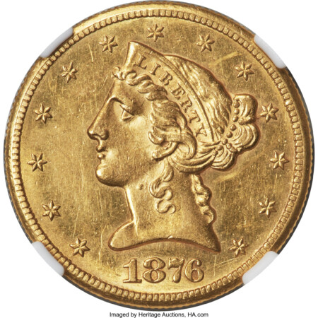 1876-CC $5 58 NGC