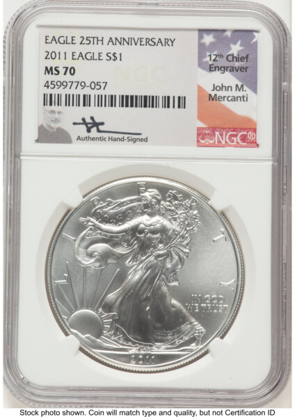 2011 Silver Eagle John Mercanti 70 NGC