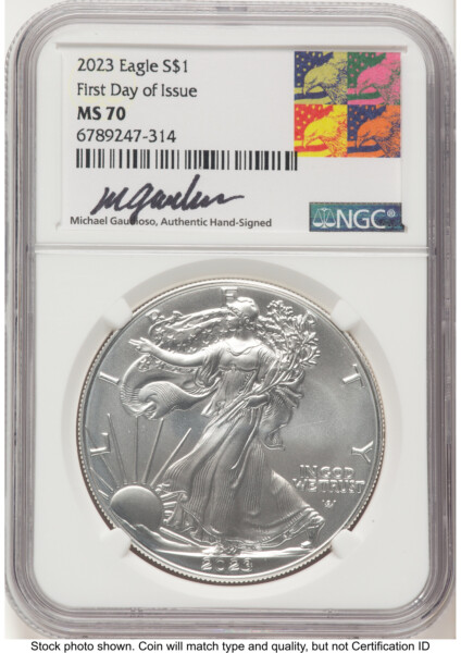 2023 Silver Eagle FDI Michael Gaudioso Eagle Art 70 NGC