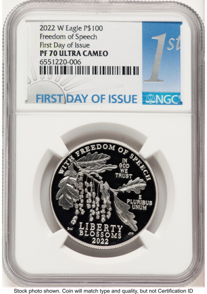 2022-W Proof Platinum Eagle 1 oz FDI 1ST 70 NGC