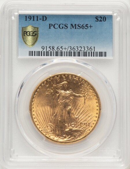 1911-D $20 PCGS Secure PCGS Plus 65 PCGS