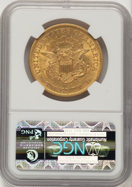 1852 $20 CAC 58 NGC