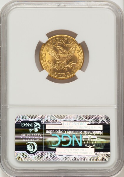 1908 $5 Liberty, MS 66 NGC