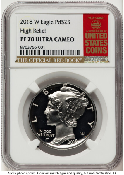 2018-W Palladium Eagle 1 oz, PR Red Book 70 NGC