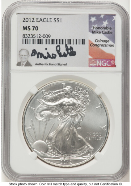 2012 Silver Eagle Mike Castle 70 NGC