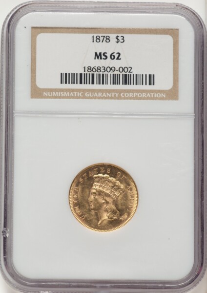 1878 $3 62 NGC