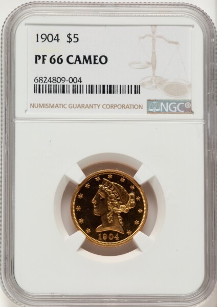 1904 $5, CA 66 NGC