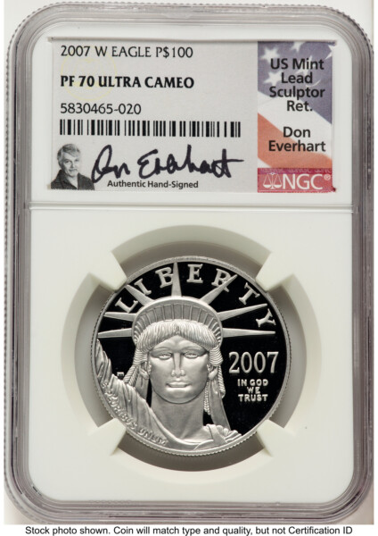 2007-W Proof Platinum Eagle 1 oz Don Everhart 70 NGC