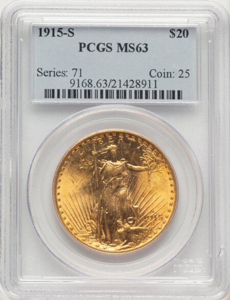 1915-S $20 63 PCGS