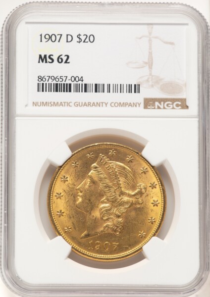 1907-D $20 62 NGC
