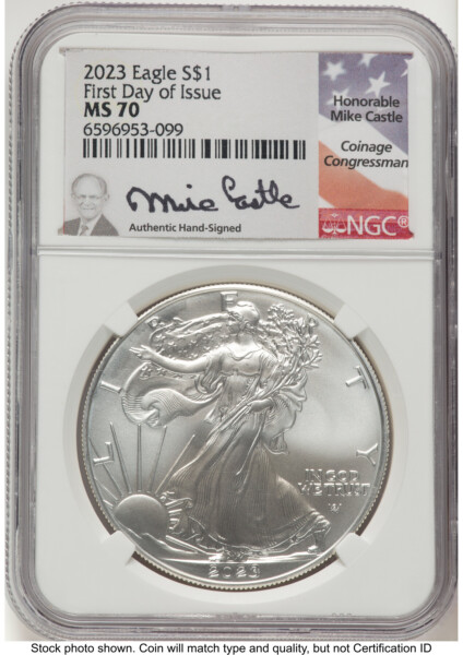 2023 Silver Eagle FDI Mike Castle 70 NGC