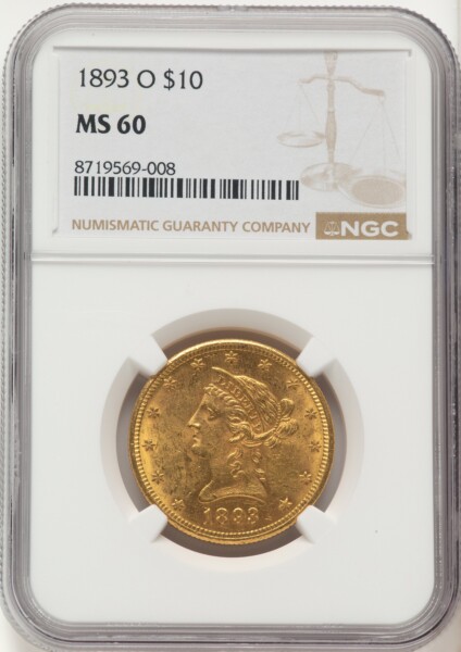 1893-O $10 60 NGC