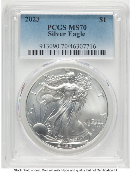 2023 Silver Eagle Blue Gradient 70 PCGS