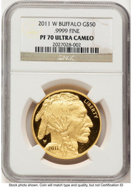 2011-W Proof Gold Buffalo 1 oz Brown Label 70 NGC