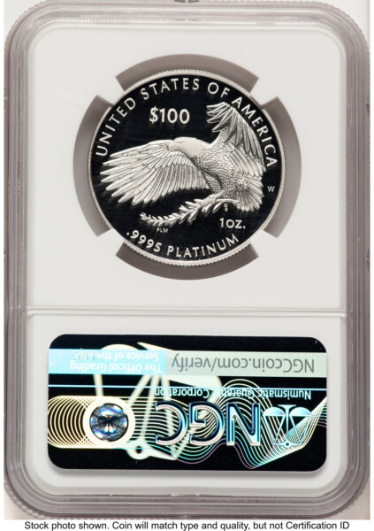 2023-W Proof Platinum Eagle 1 oz FDI Kenneth Bressett Portrait 70 NGC