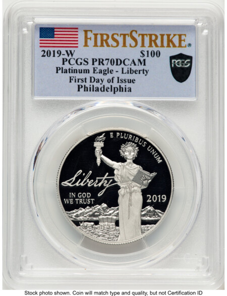 2019-W Proof Platinum Eagle 1 oz FDI FS Flag Philadelphia 70 PCGS