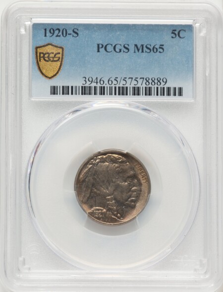 1920-S 5C PCGS Secure 65 PCGS