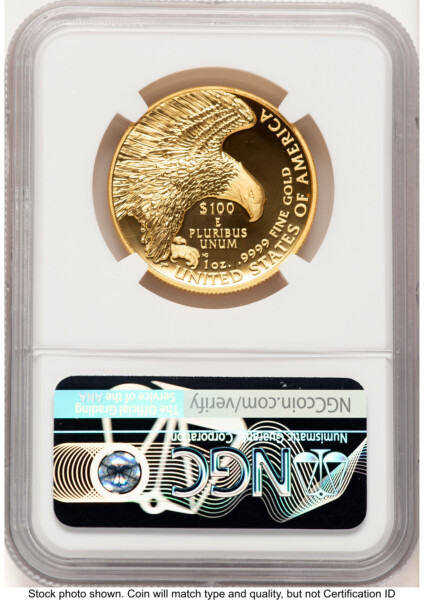 2019-W G$100 American Liberty High Relief, Enhanced 2021 West Point Mint Hoard Bunting Flag 70 NGC