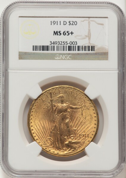1911-D $20 NGC Plus Brown Label 65 NGC