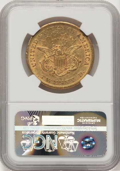 1855-S $20 CAC 55 NGC