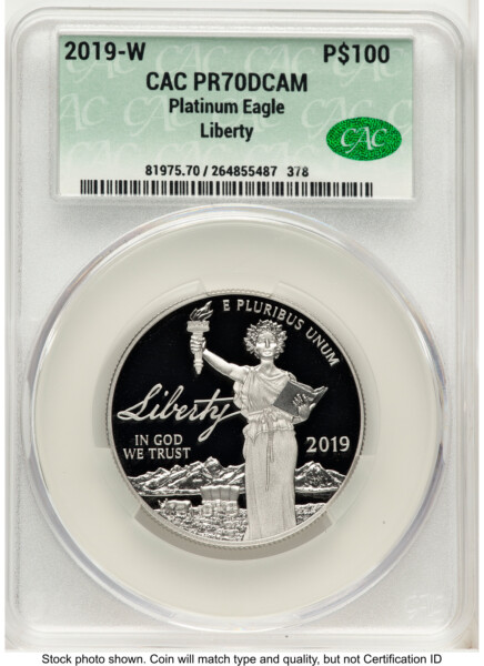 2019-W Proof Platinum Eagle 1 oz Non Designation 70 CACG