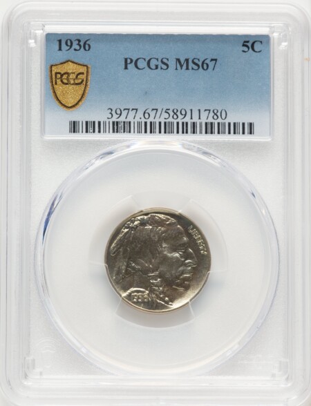 1936 5C PCGS Secure 67 PCGS