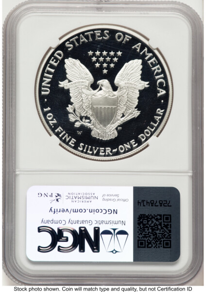1995-W Proof Silver Eagle 1 oz Brown Label 69 NGC