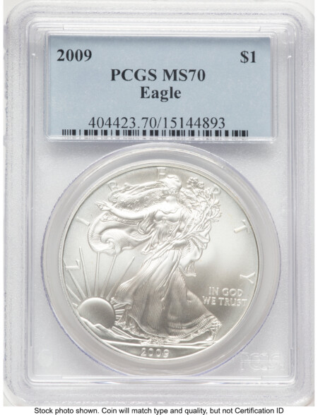 2009 Silver Eagle Blue Label 70 PCGS