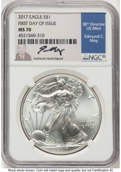 2017 Silver Eagle FDI Ed Moy 70 NGC