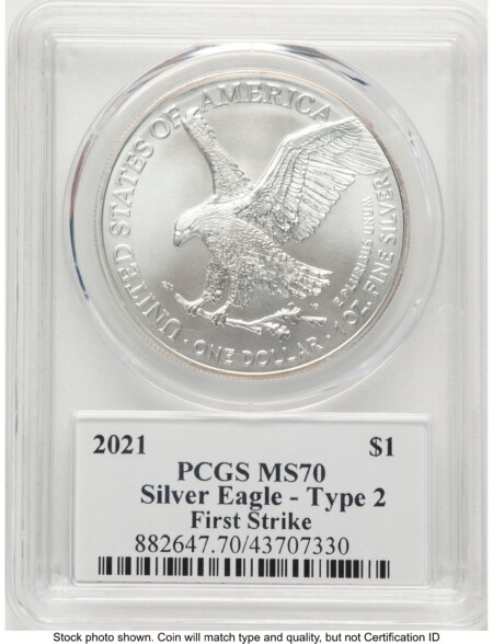2021 Silver Eagle Type 2 FS Emily Damstra 70 PCGS
